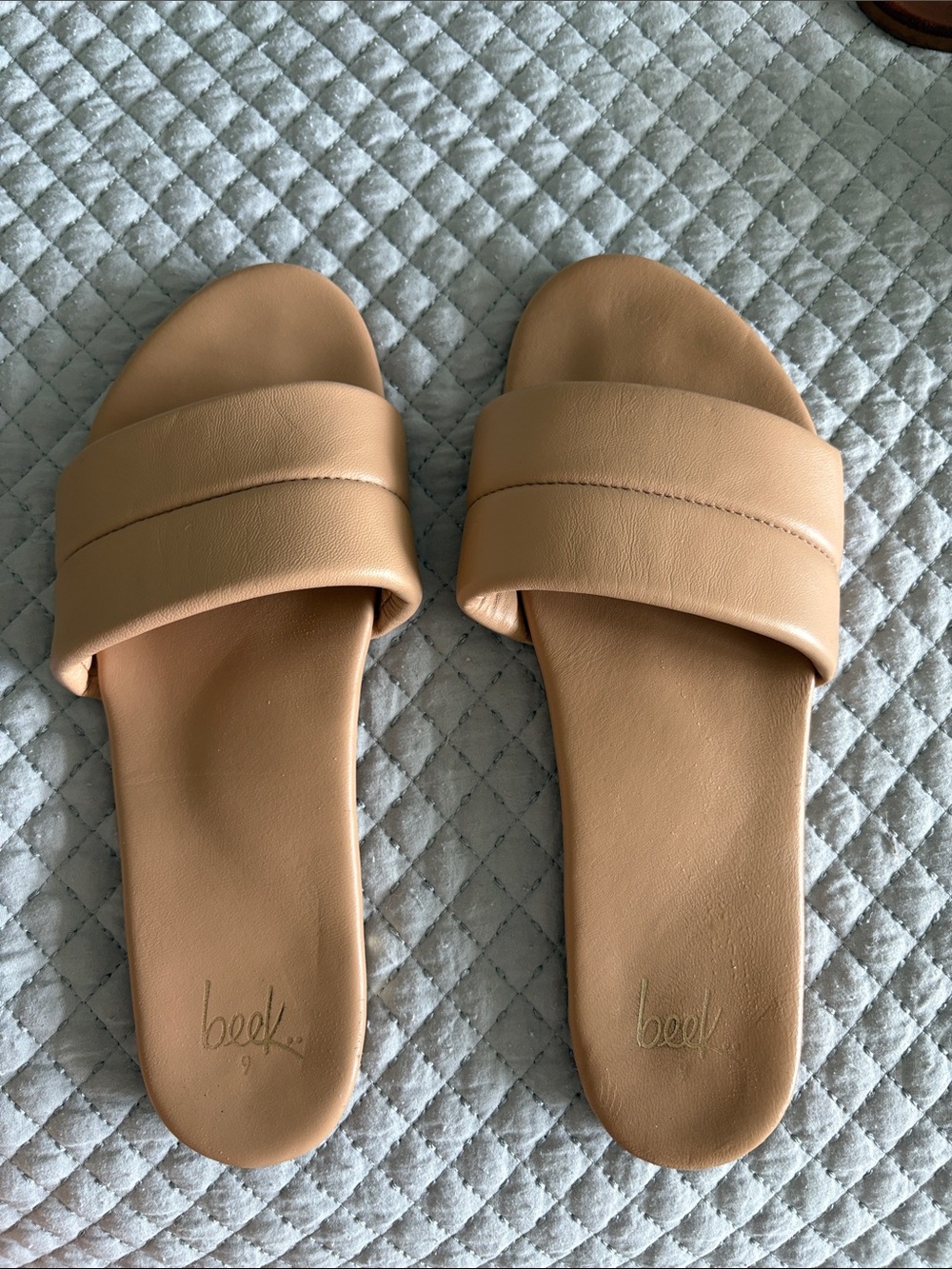 Beek Sugarbird Leather Slide Sandals Color Beach